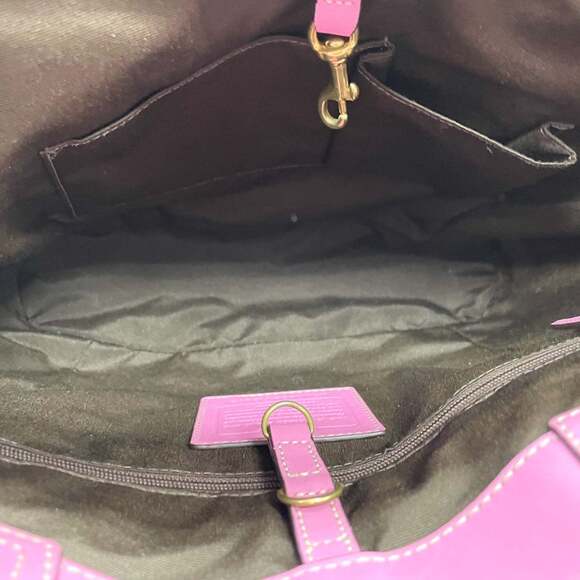 Coach 13373 Women's Straw Tote Bag with Tea Rose Flower Charm, Beige and Pink... - Picture 14 of 16